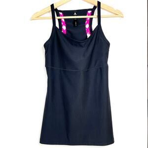 Reflex Womens Tank‎ Razorback Black Pink Accent Size M Athleisure Fitness